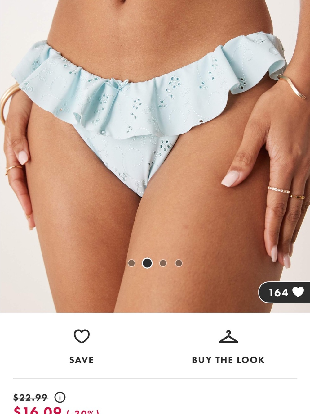 ASOS Light Blue Ruffle Eyelet Bikini Top & Bottom